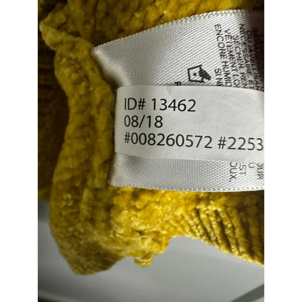 EXPRESS Mustard Yellow Women's Chenille V Neck 3/4 Sleeve‎ Sweater Top M
